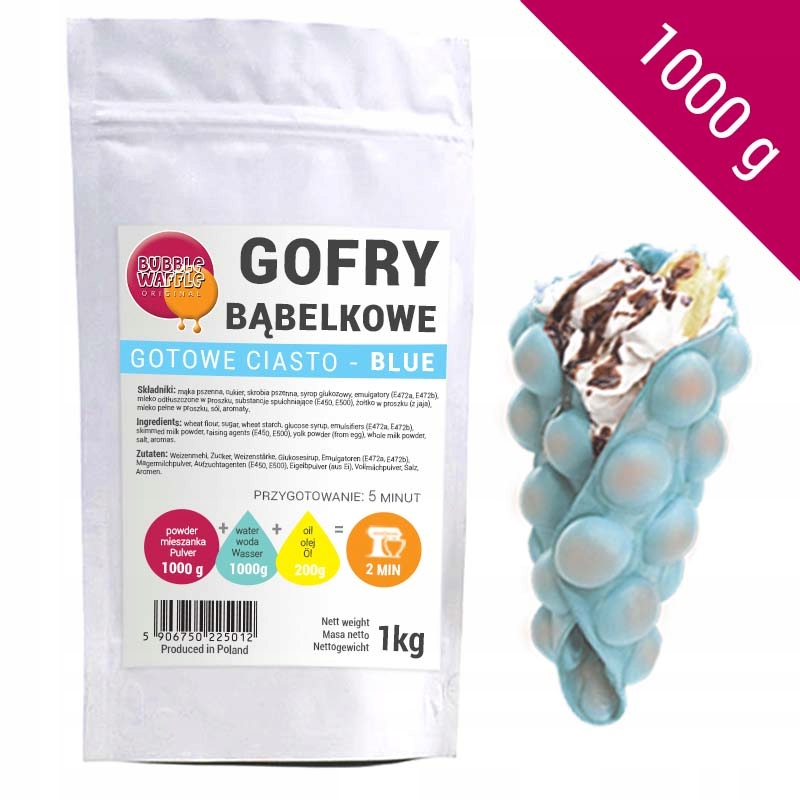 

Ciasto Na Gofry Bąbelkowe Niebieskie 1kg