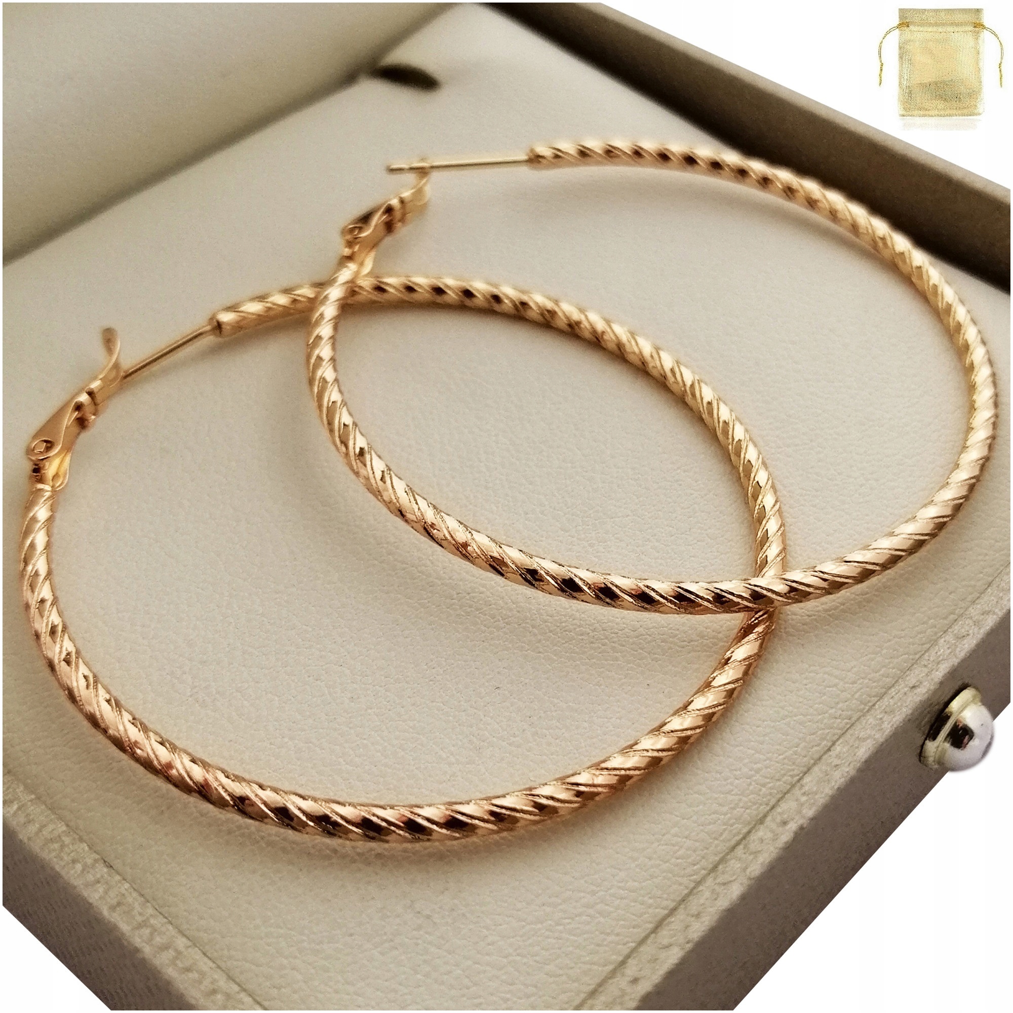 

Kolczyki Złote Koła Stal Chirurgiczna 4,6 CM 18K