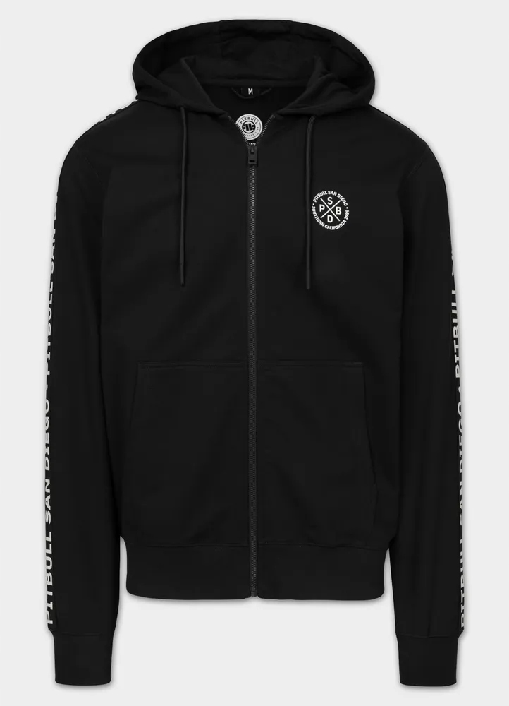 Pánská Rozepínací Mikina s kapucí Pitbull Tape Parker lampasy pohodlná M