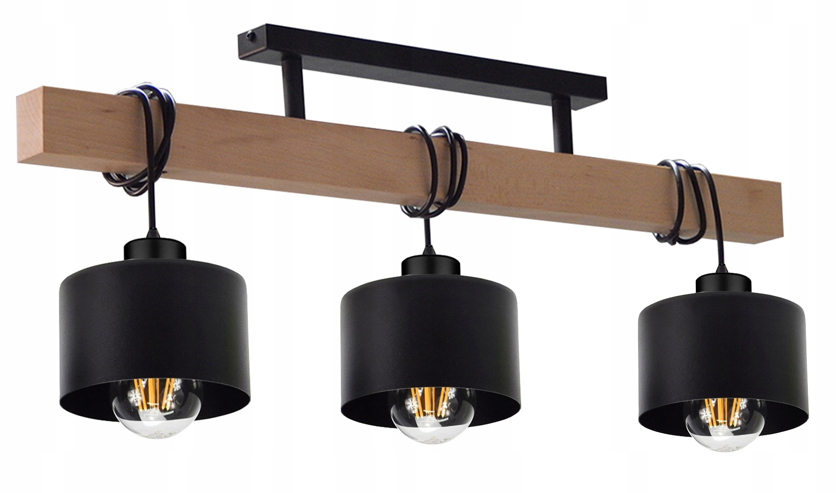 Lampa Plafon/sufitowy typ: 025-3PL Drewno Loft E27