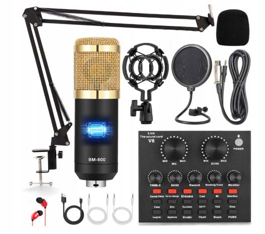 Studiový kondenzátorový mikrofon Eempire Zvuková karta Bluetooth mixér