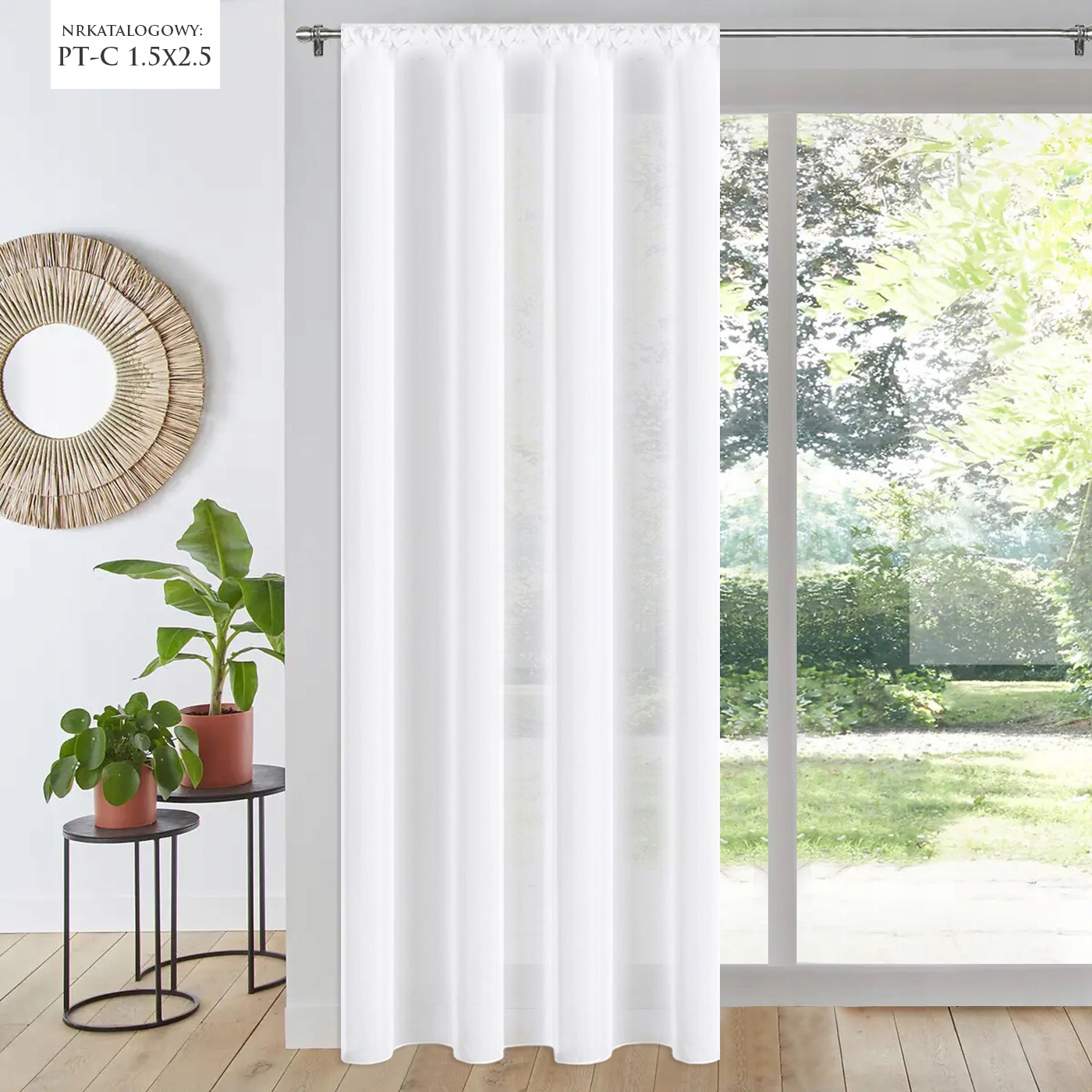 FIRANA WOALOWA GŁADKA KLASYCZNA BIAŁA NA TAŚMIE 150x250cm Marka Xzhome