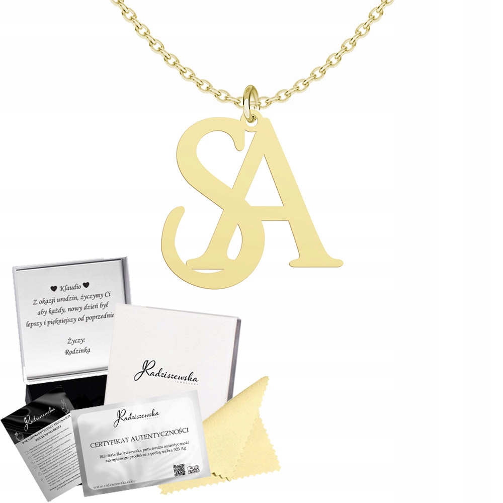 Zlatý Náhrdelník S Iniciálami Řetízek Den Žen Stříbro 925 Přání