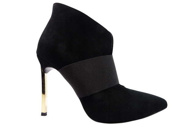 černé návštěvní kotníkové boty elegantní dámské kotníkové boty zlaté lodičky R.Polański 37