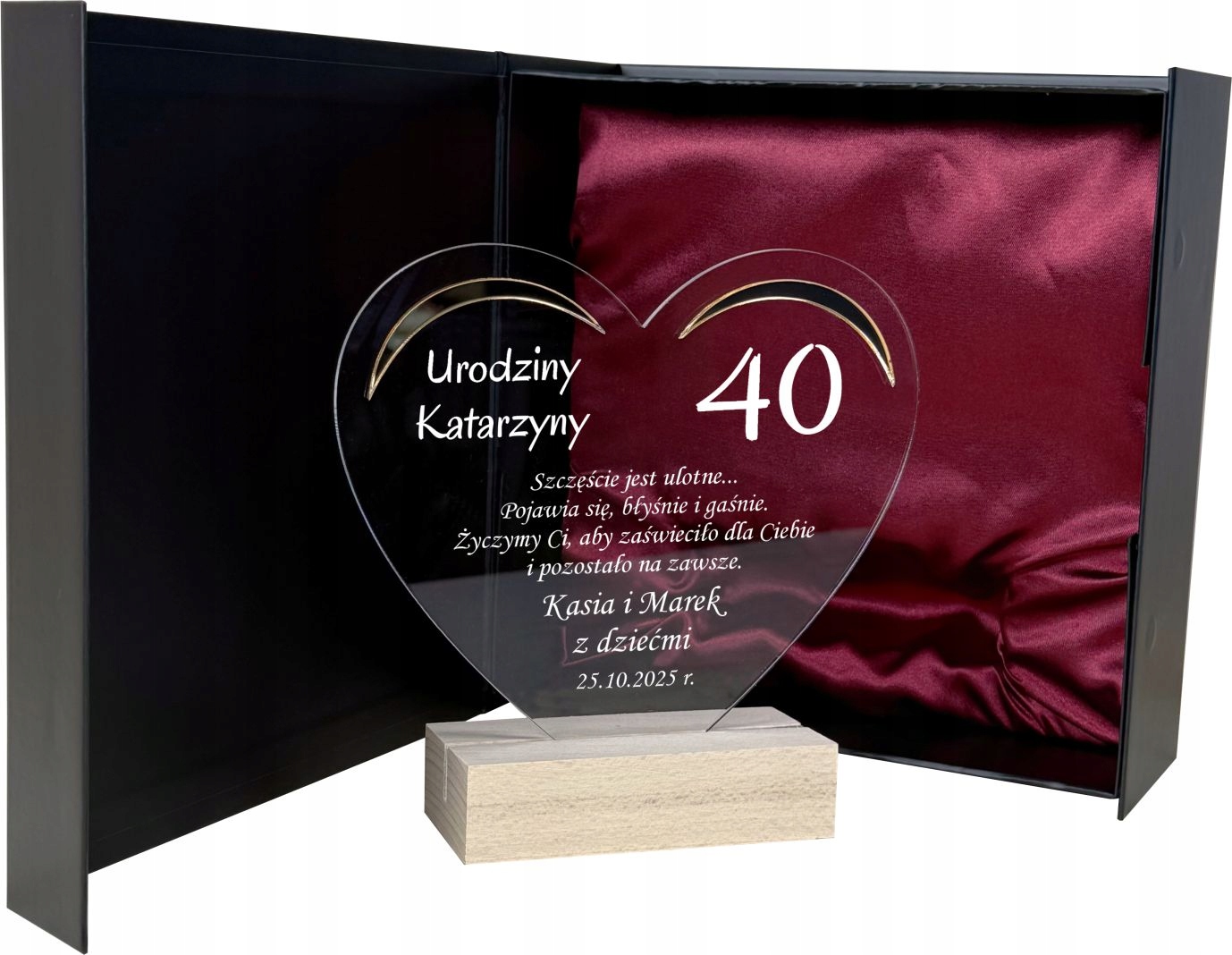 statuetka serce z grawerem Wyjątkowy na urodziny 30 50 70