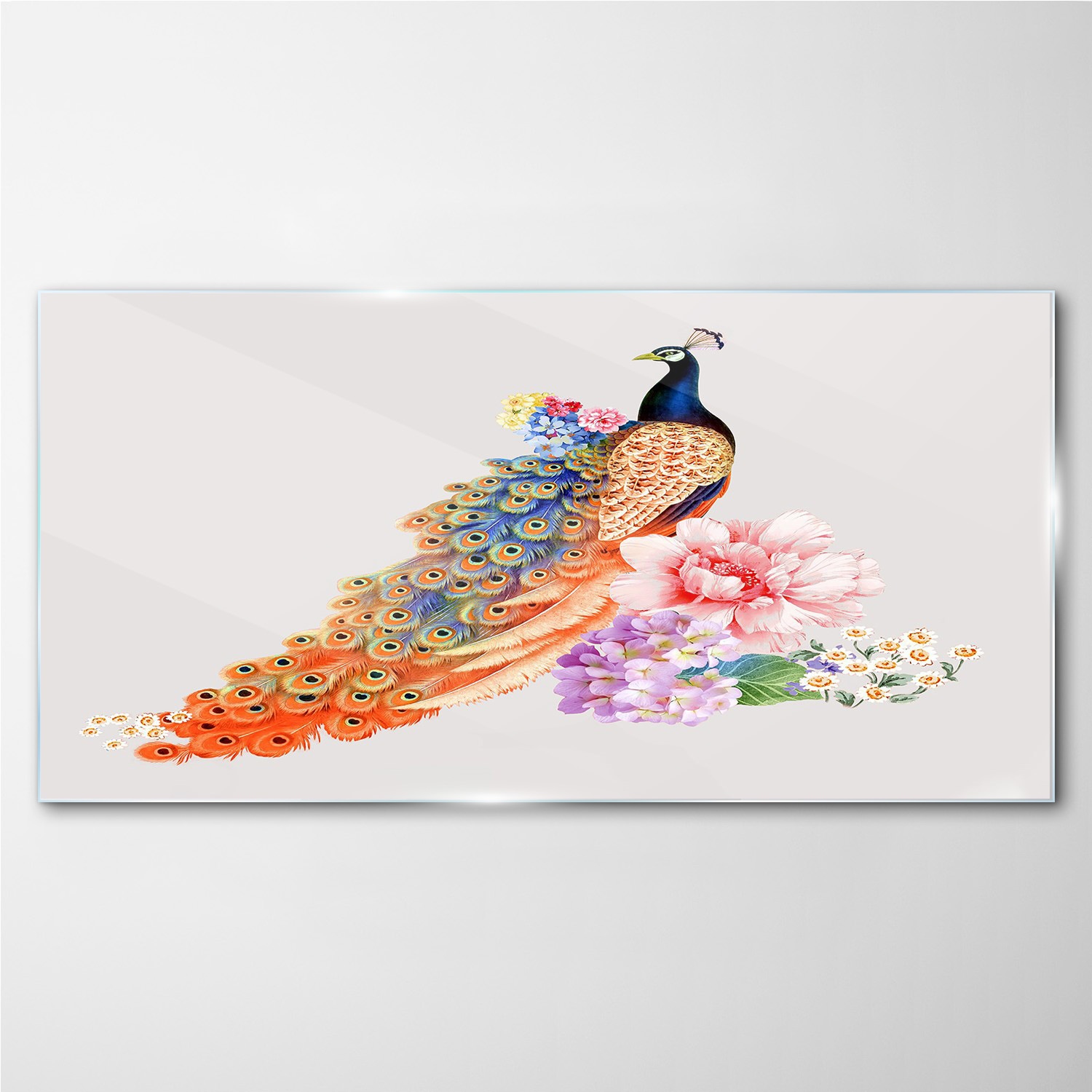 

Foto-obraz szklany na ścianę Zwierzę paw 140x70 cm