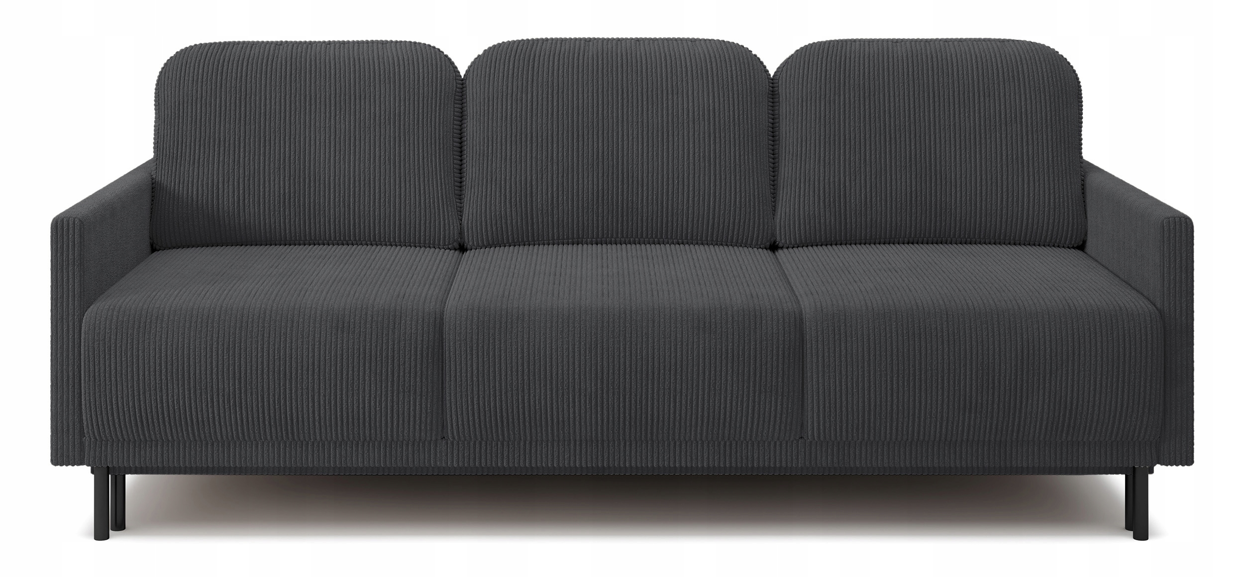 Rozkládací třímístná pohovka Hamiel s úložným prostorem, modrošedá, sametová barva