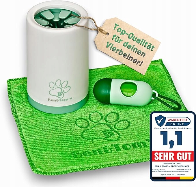 Levně Čistič Psích Tlapek Ben & Toms L 25 Kg Silikon Myčka Sada Ručník Bláto