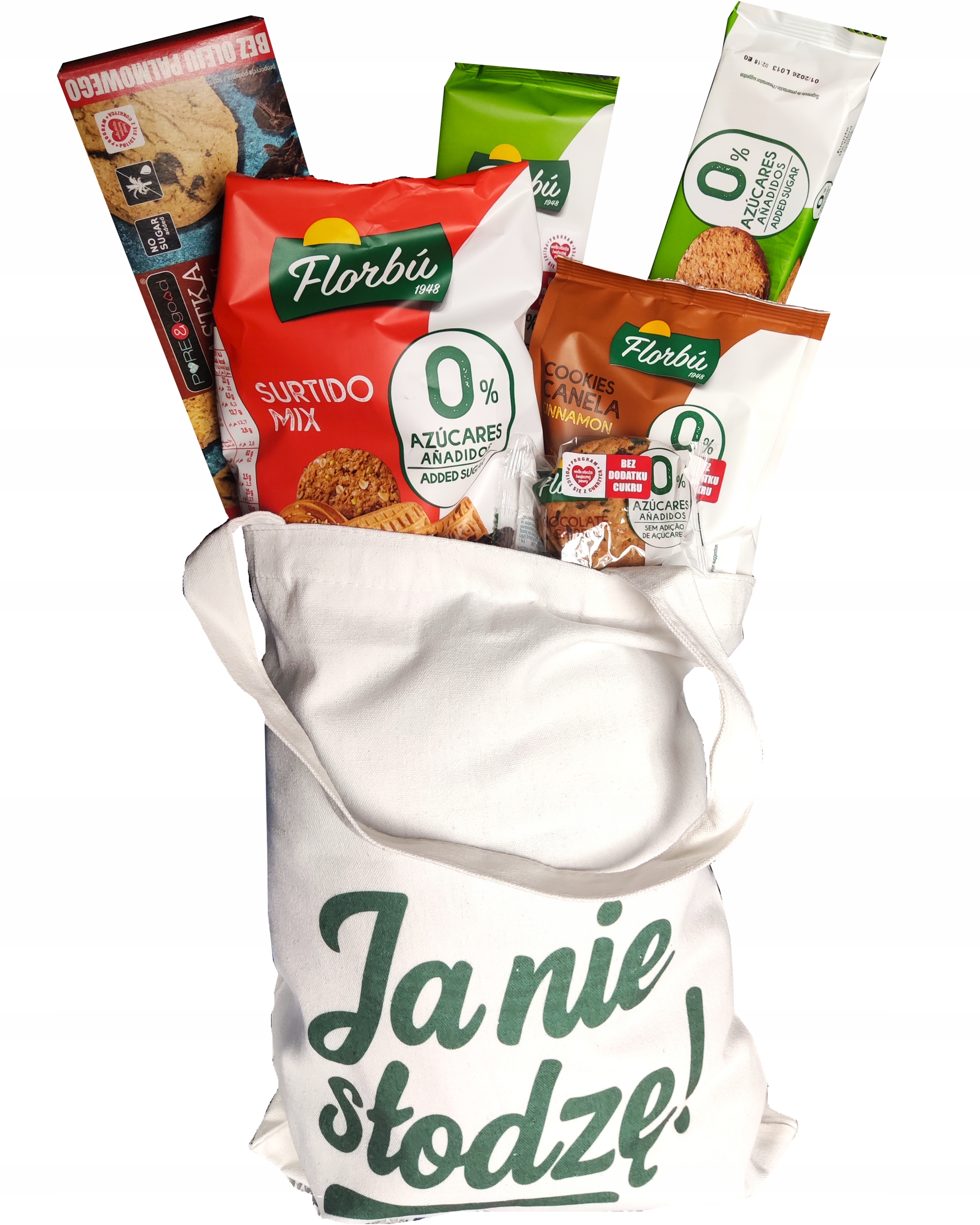 Levně Sada Bez Cukru sladkosti pro diabetika Sušenky Zdravá taška na dárek Fit