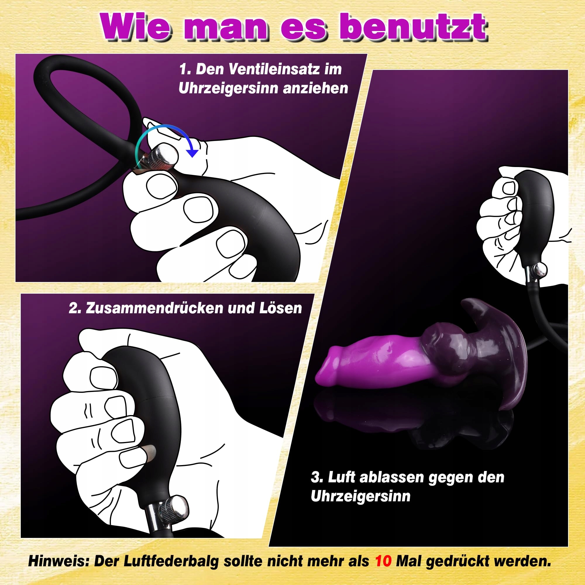 MONSTER Aufblasbarer Dildo Fantasy Knot XXL Analdildo dla Mężczyzn Kobiet — miniatura 6