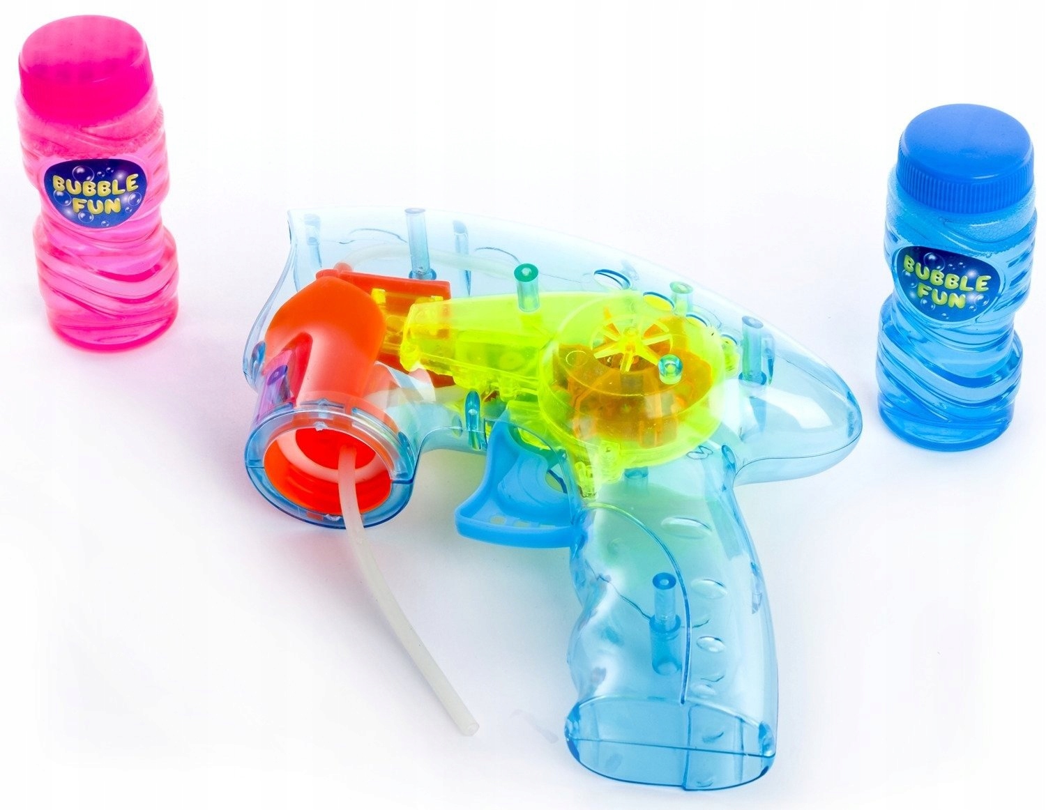 ŚWIECĄCY PISTOLET DO BANIEK puszczający Bańki Mydlane + 2 PŁYNY Kod producenta 155598