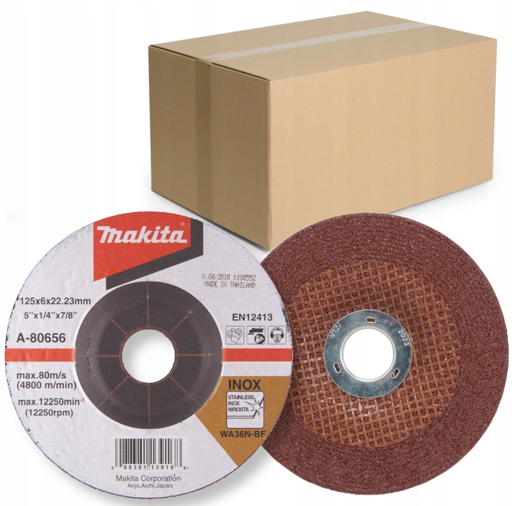 Tarcza do szlifowania metalu Inox 125x6 mm Makita A-80656 Zestaw 10 szt.