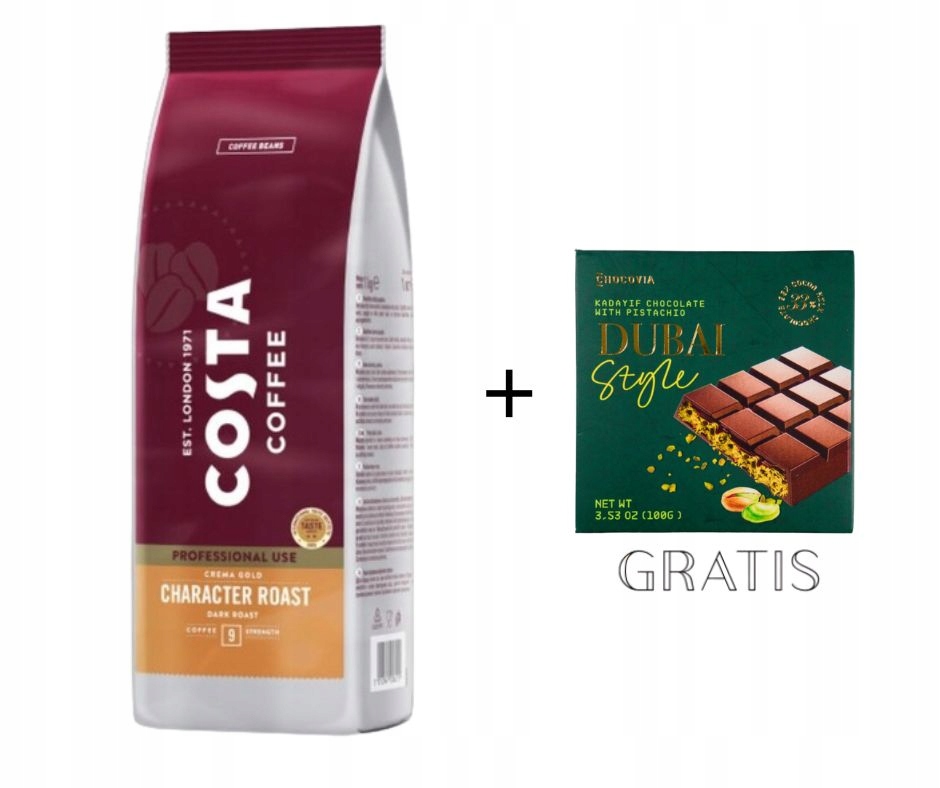 Káva zrnková Coffe Costa Pro Crema 1 kg Čokoláda s pistáciemi 100 g