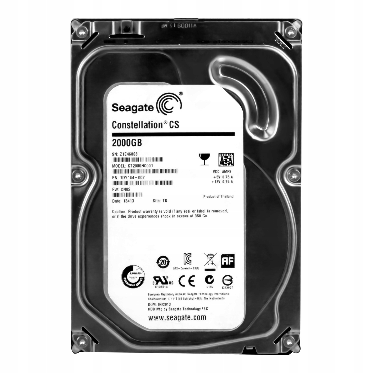 Seagate ST2000NC001（3.5インチ HDD 2TB） Seagate 2TB ST2000NC001 64MB 7200 RPM SATA III 3.5&quot