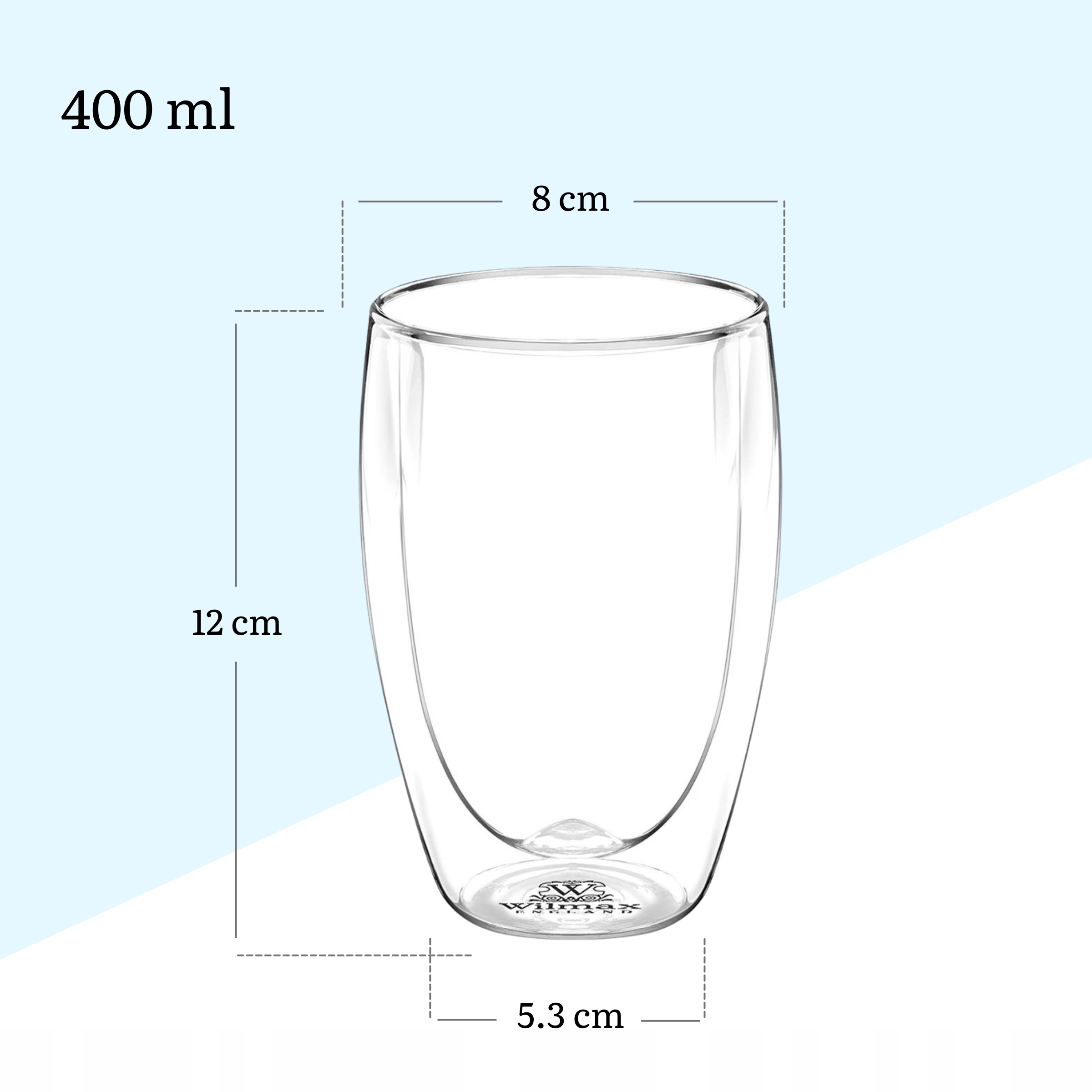 Szklanka termiczna 400ml podwójna ścianka dla KAWY LATTE CAPUCCINO HERBATY Linia ThermoGlass