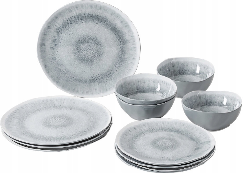 ZESTAW OBIADOWY MELAMINA BRUNNER PEARL 12 szt.