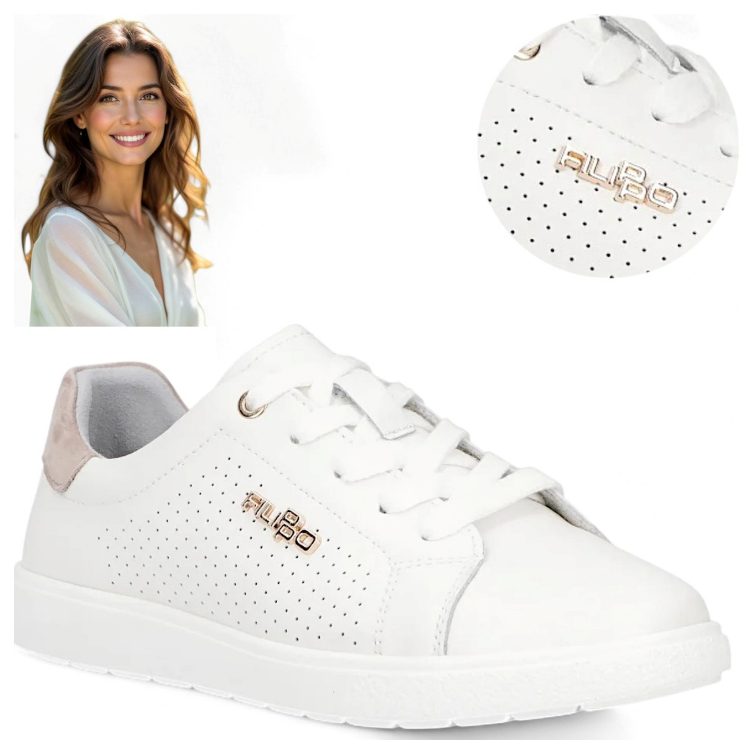 Letní dámská sportovní obuv Filippo 40 Kožené polobotky bílé módní