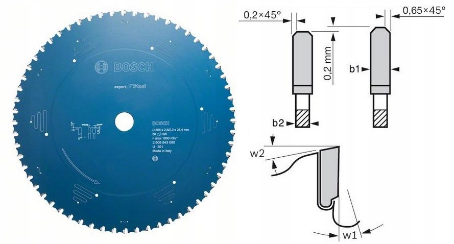 

Tarcza piła widiowa stali metalu Bosch 305 mm 60z