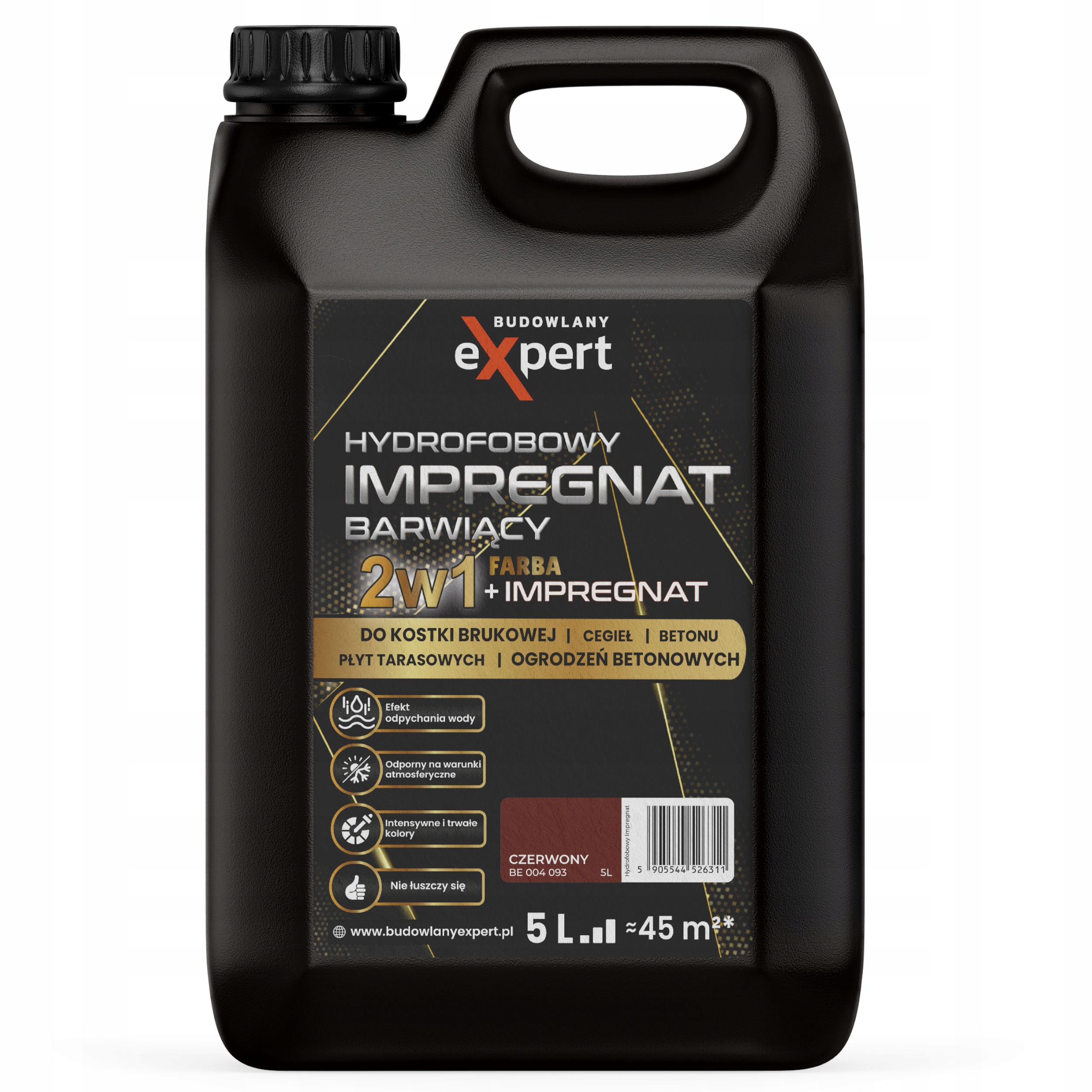 Impregnat farba do kostki brukowej, elementów z Betonu 5l Czerwony