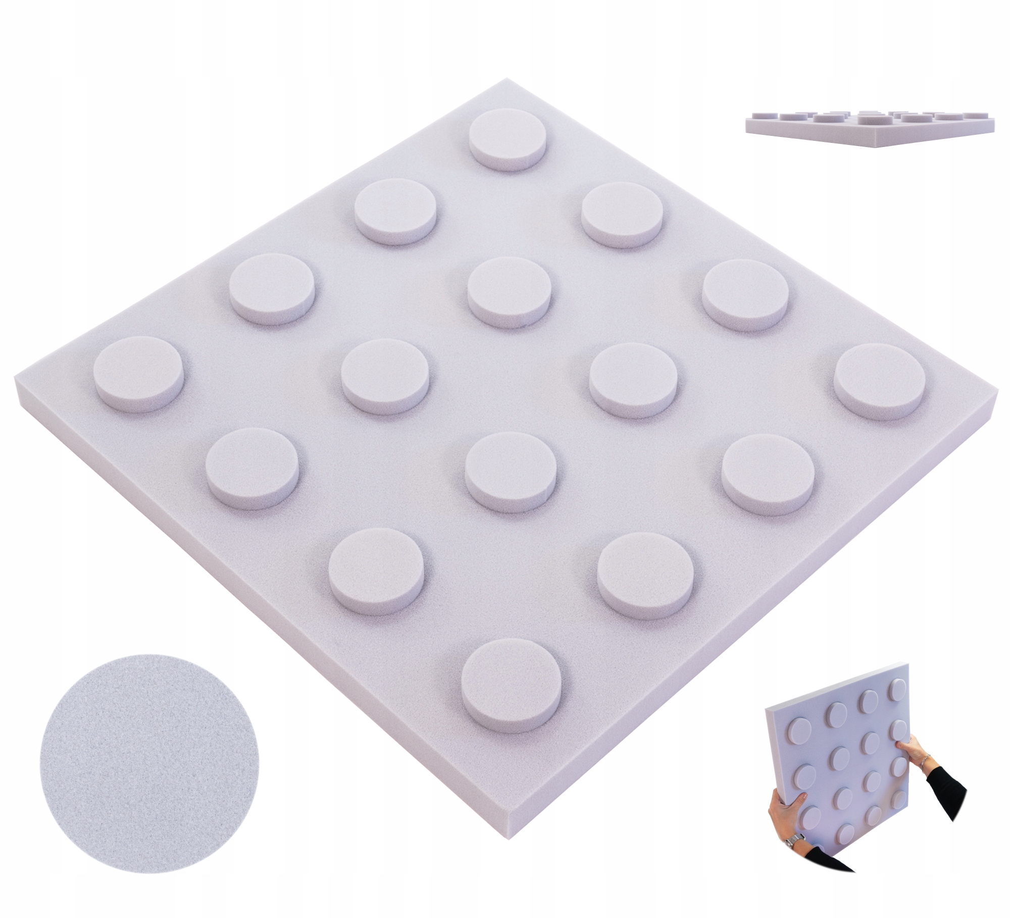 Klocek akustický panel Decor měkká pěna na zeď 50x50 gr. 4cm atesty