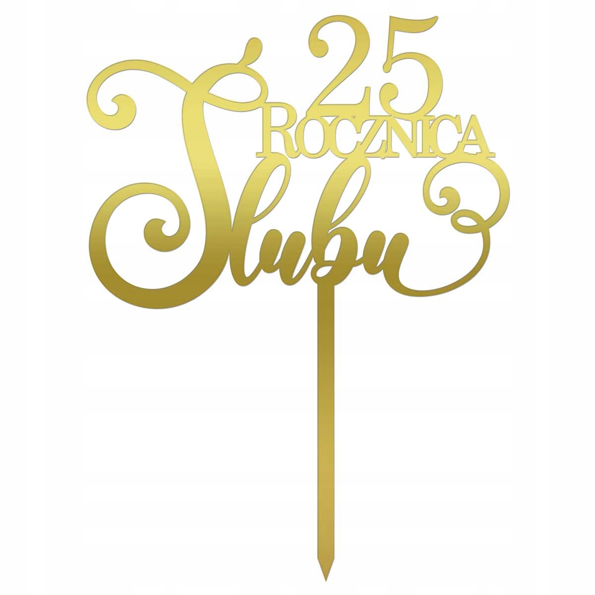 TOPPER NA TORT NAPIS ROCZNICA ŚLUBU LICZBA ZŁOTA Motyw personalizowany