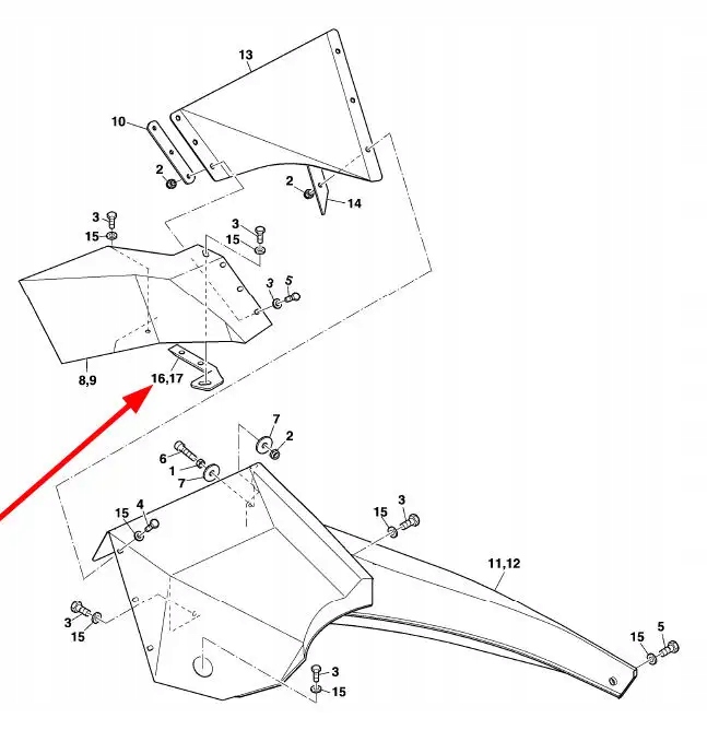 LCA106701 Uchwyt lewy osłony Producent części Kemper