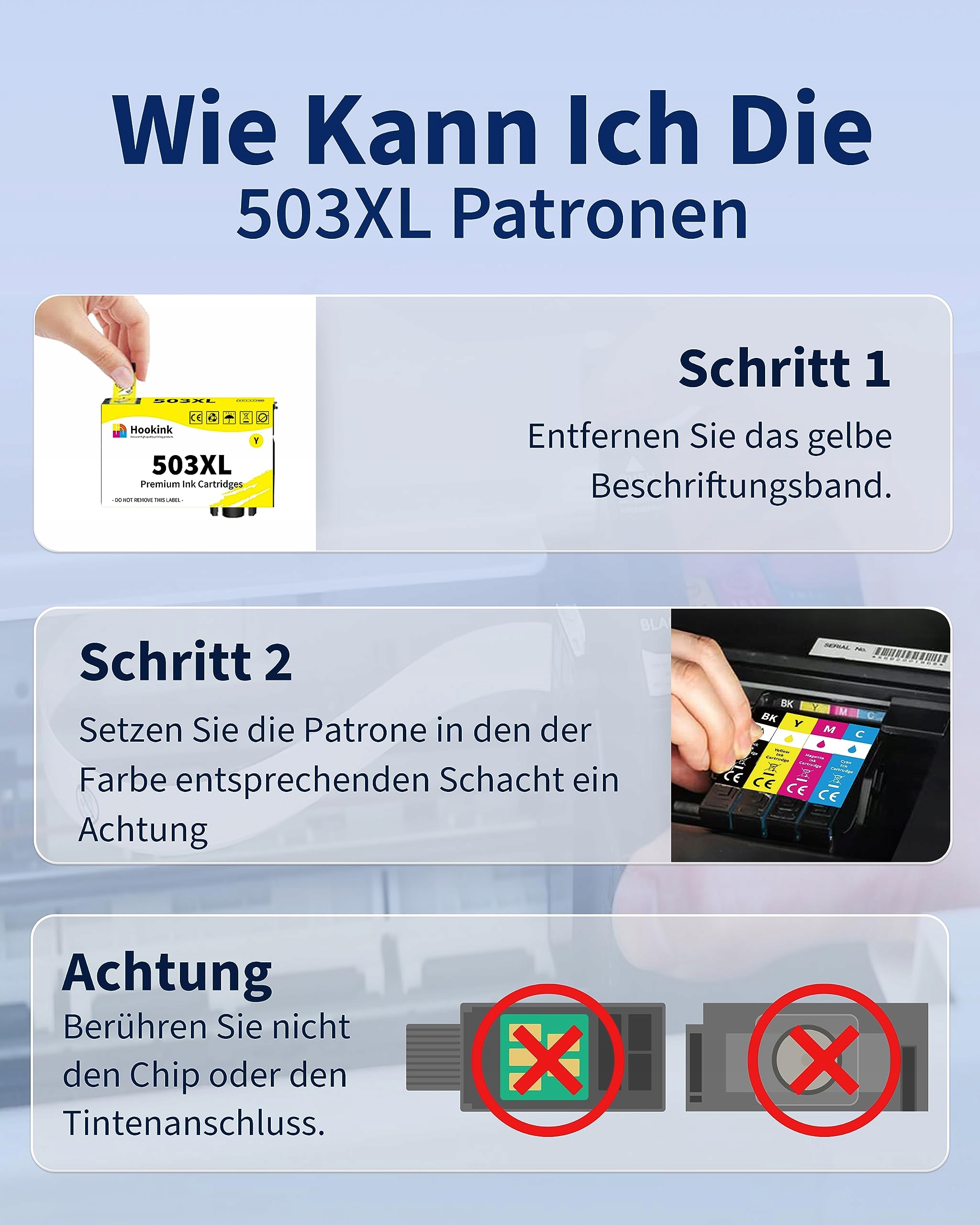 HOOKINK Zestaw 8 Tuszy 503XL Kompatybilne z Epson XP-5200 WF-2960 — miniatura 6
