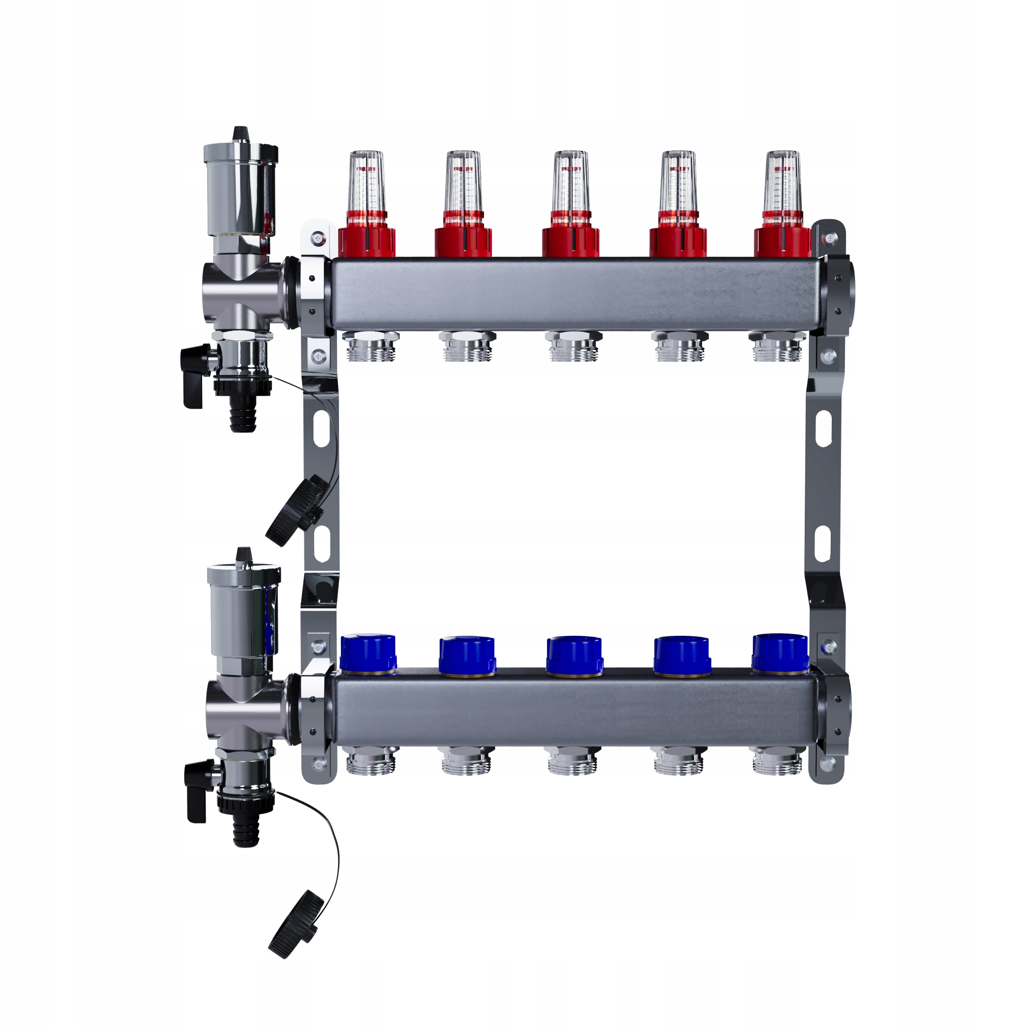 Rozdělovač podlah 5 okruhů nerezový pro podlahové vytápění