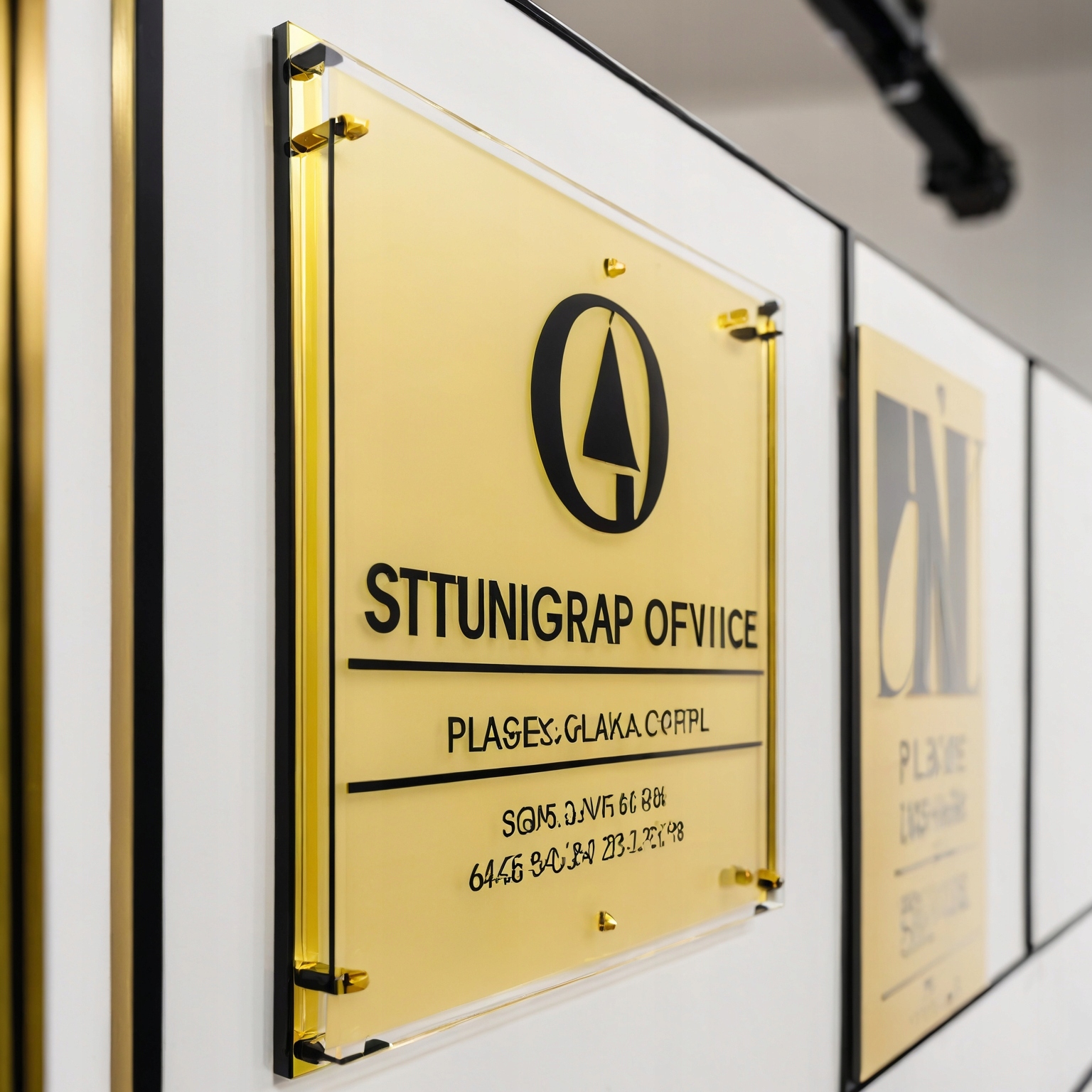 Tablica, szyld plexi złote lustro 3mm 60x100 druk UV