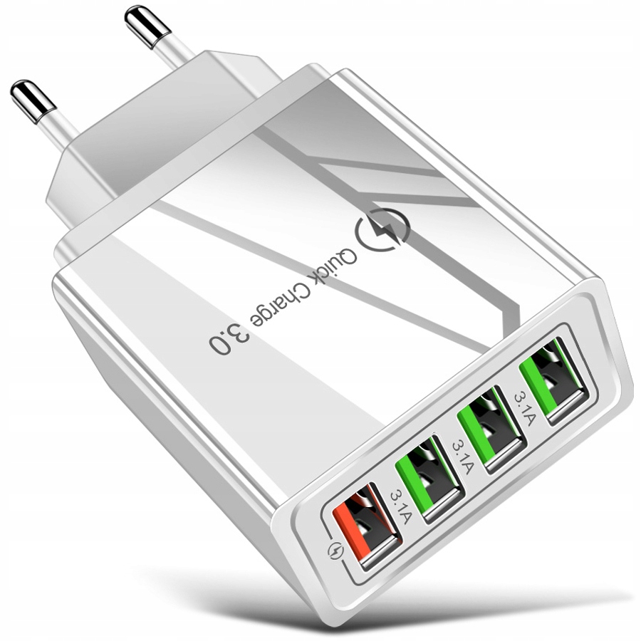 SZYBKA ŁADOWARKA SIECIOWA 4xUSB QUICK CHARGE 3.0