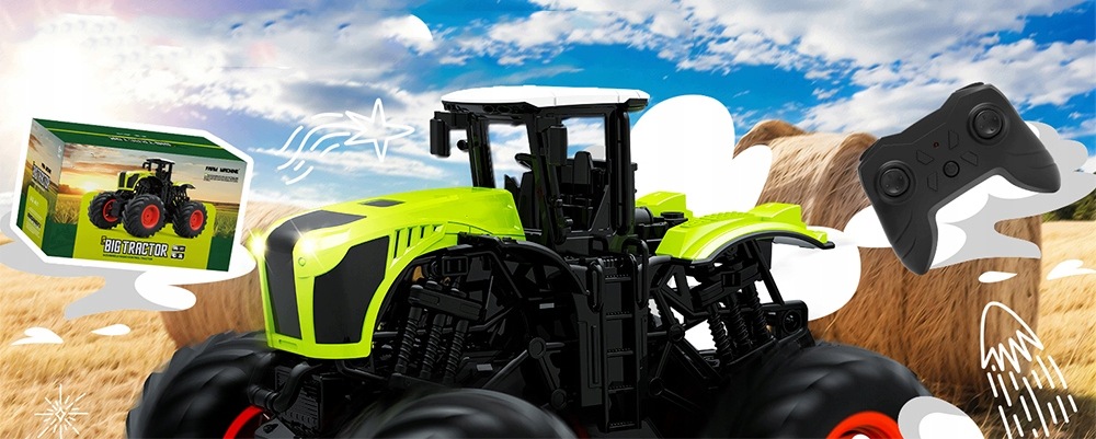 Přenosný Rc Traktor Na Dálkové Ovládání Se Světelnými A Zvukovými Efekty