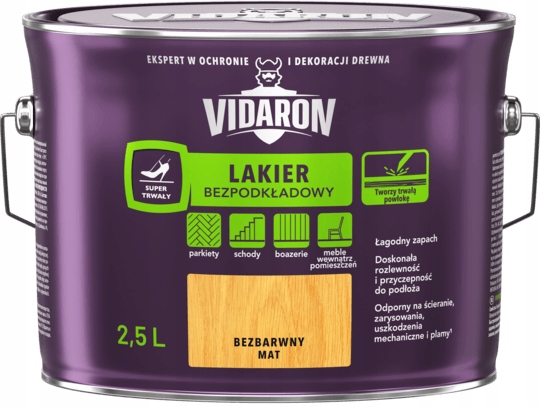 

Vidaron Lakier Bezpodkładowy Bezbarwny 2,5L Mat