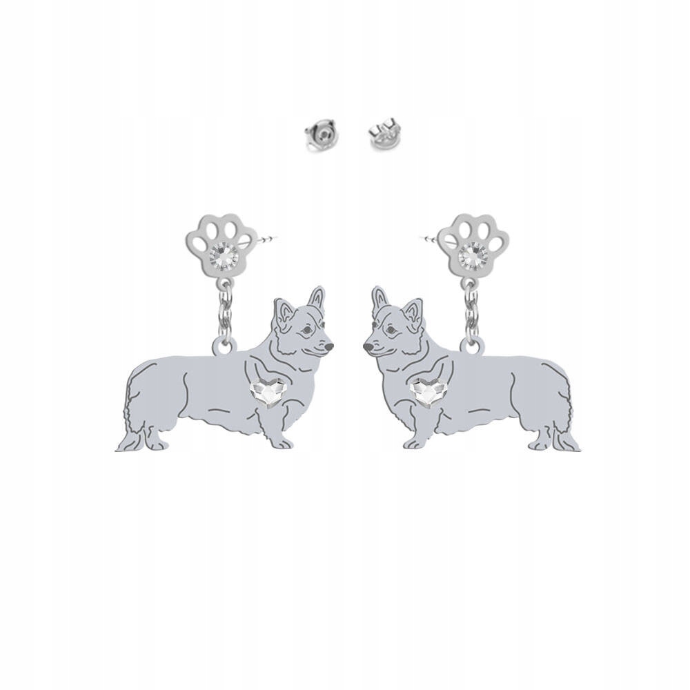 Stříbrné Náušnice se psem Welsh Corgi Pembroke 925 Šperky Dárek Gravírování