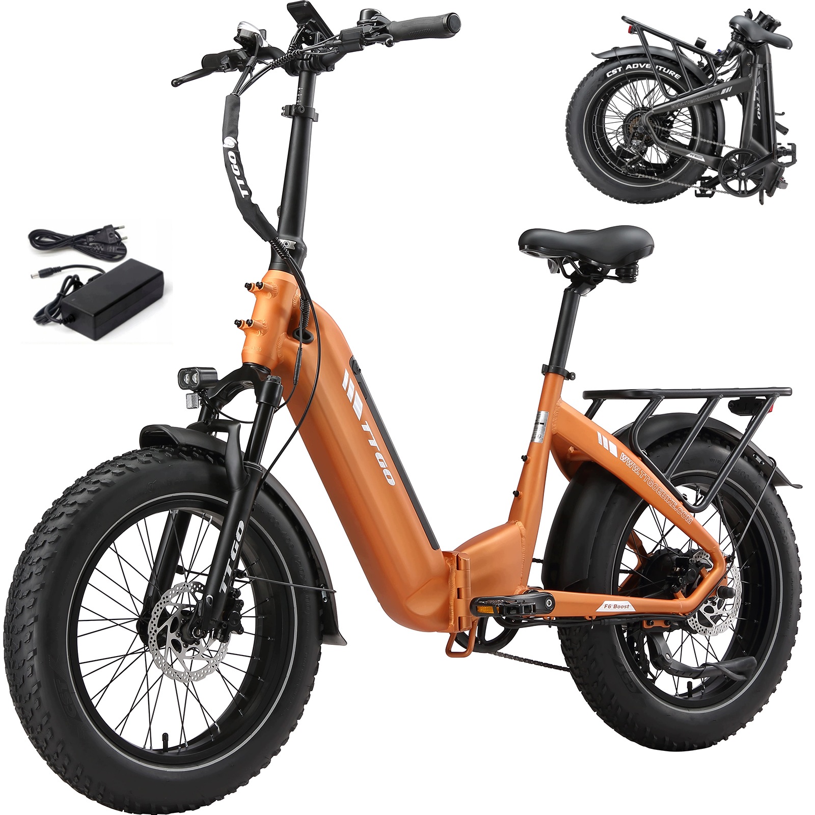 Rower elektryczny 20''CITY Ttgo F6 Boost 250W 48V18Ah 25km/h 150KM Shimano 7s