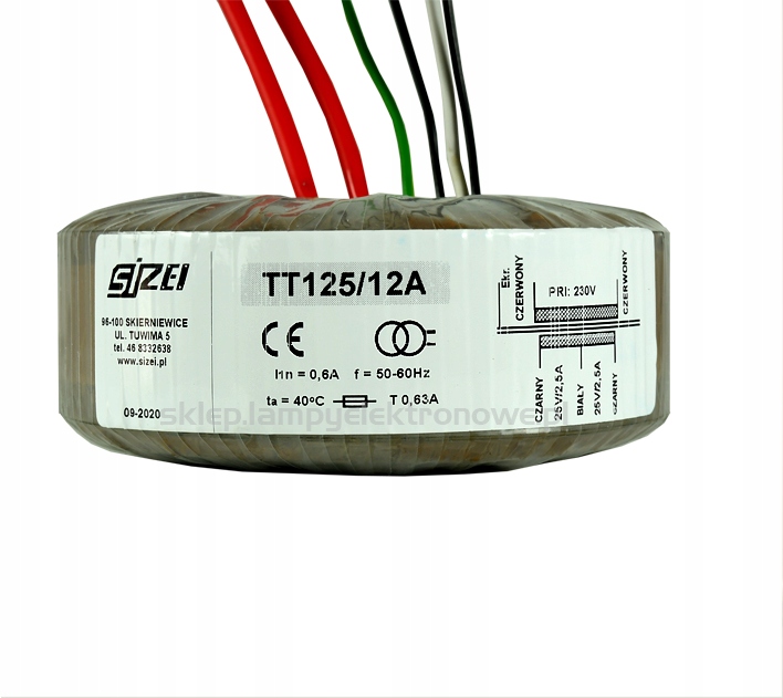 TT125/12/A Síťový toroidní transformátor Audio Sizei 25V 0 25V