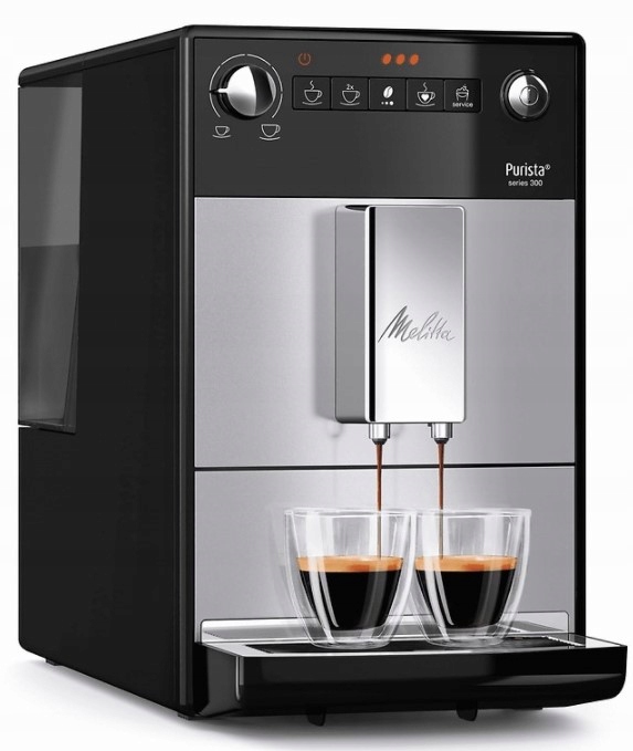 Melitta Purista Automatyczny Ekspres Ciśnieniowy do Kawy Srebrny 1400W 20CM