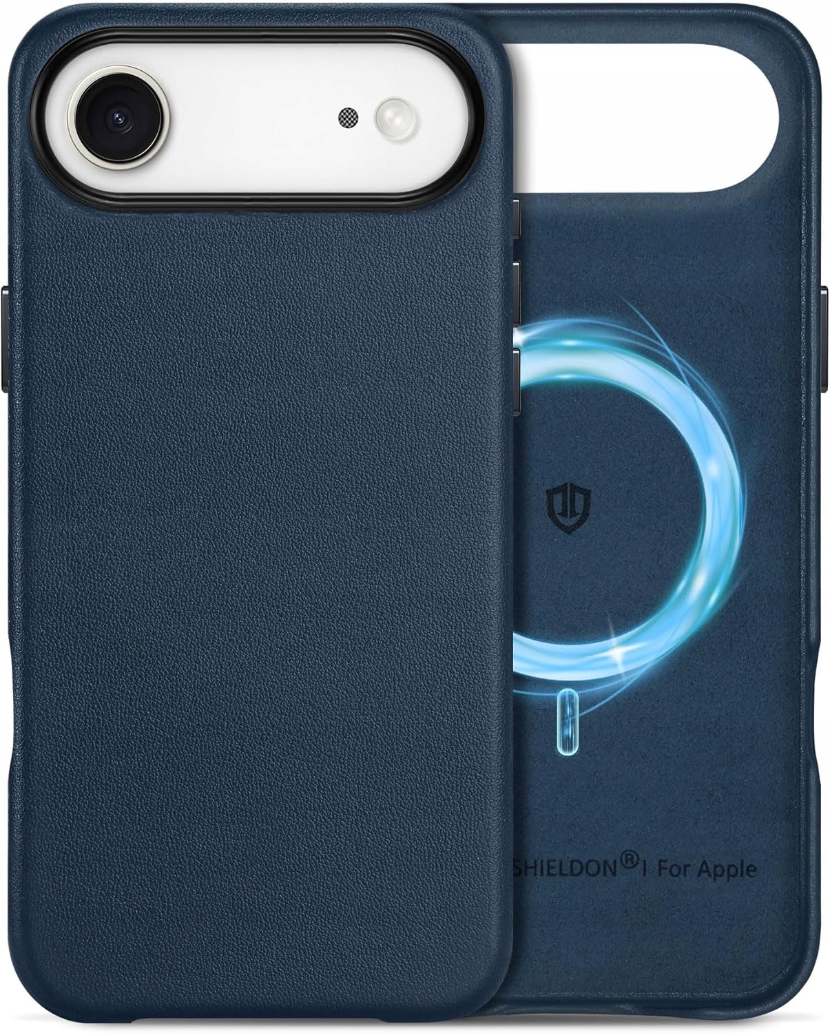 Pouzdro Zadní Kryt Shieldon Pravá Kůže pro Apple iPhone Air Magsafe Tmavě modrá