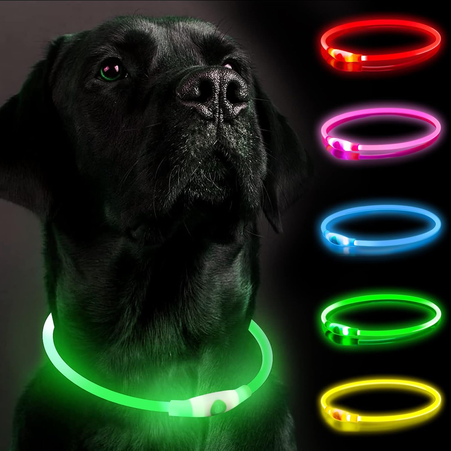 Led Obojek Pro Psa Bezpečný, Svítící, Dobíjecí Přes Noc Přes Usb