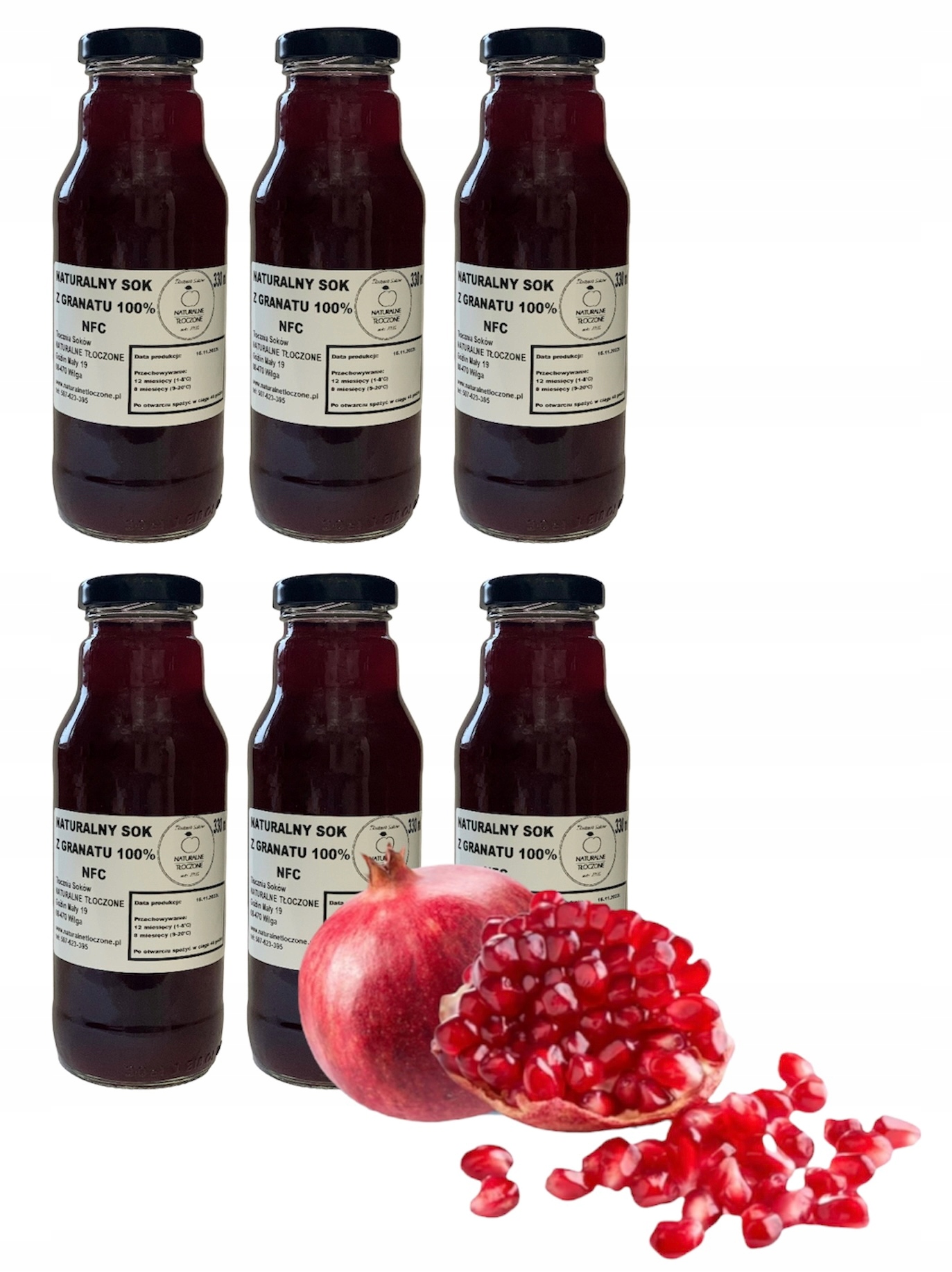 Levně Granátová šťáva 100% 330 ml (v lahvičce, granátové jablko, Nfc)