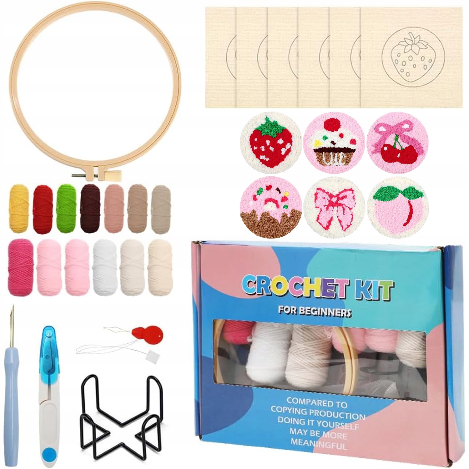 Sada Na Vyšívání Výšivek Mulina Nitě Diy Hotové Vzory 6 Ks