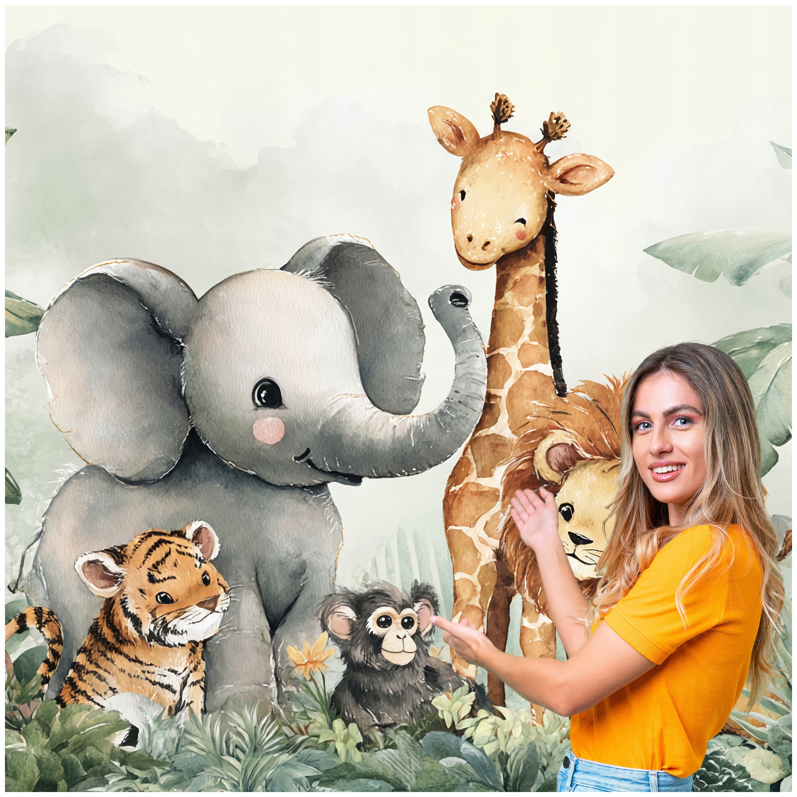 Fototapeta Pro Děti Džungle safari divoká zvířata 196x260 DS04F