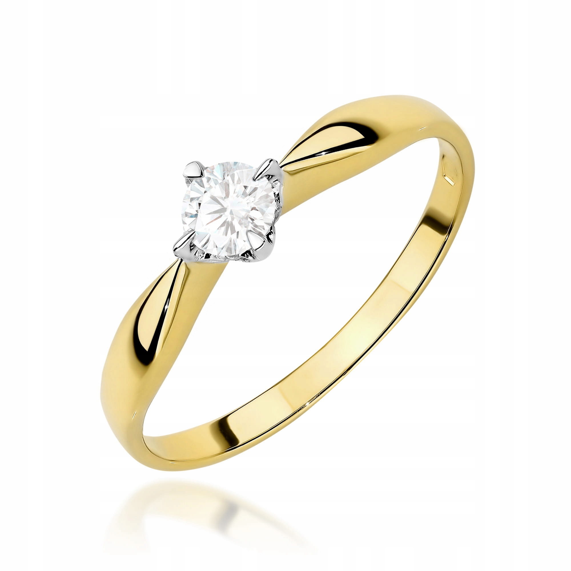 Złoty Pierścionek Diament Laboratoryjny 0,15ct