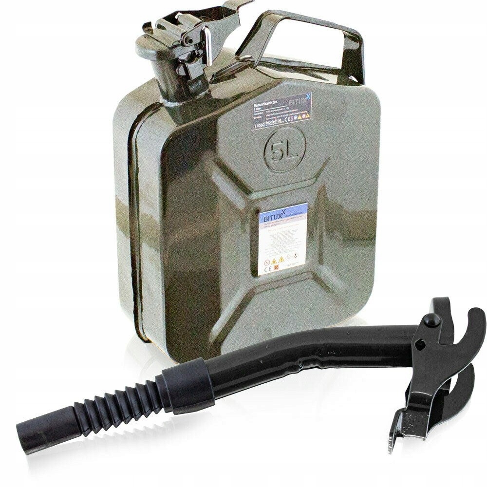 ZESTAW KANISTER Z LEJKIEM METALOWY 5L CERTYFIKAT