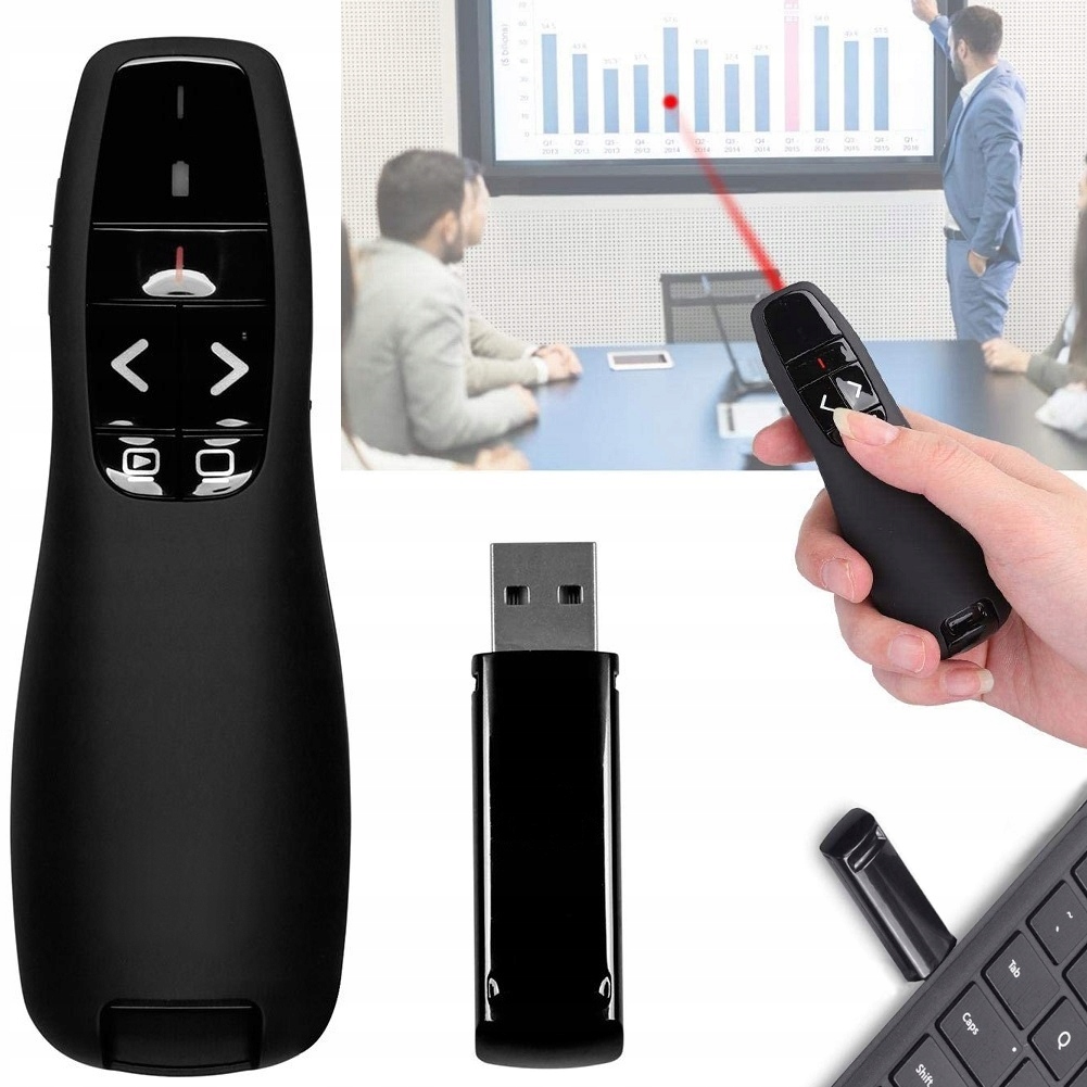 

Wskaźnik Laserowy Prezenter R400 Usb Laser Pilot