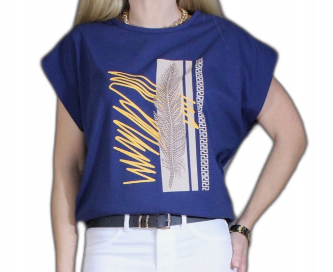 BLUZKA KOSZULKA T-SHIRT NADRUK DUŻO WZORÓW 2XL 44