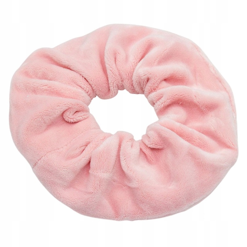 (aurora) G300w GUMKA FROTKA SCRUNCHIE, welur, RÓŻOWA JASNA