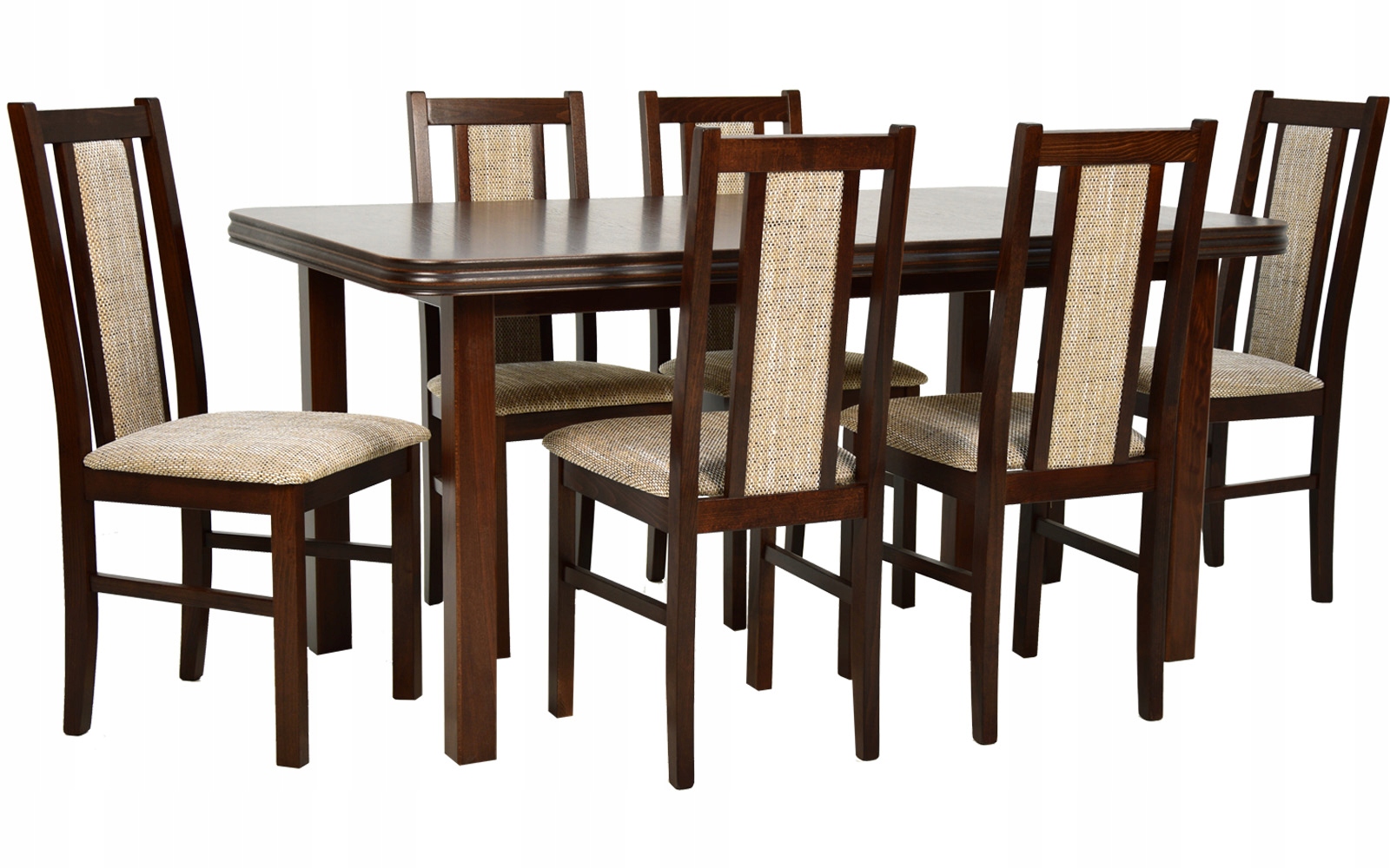 Rozkładany stół z 6 krzesłami do kuchni w ORZECHU