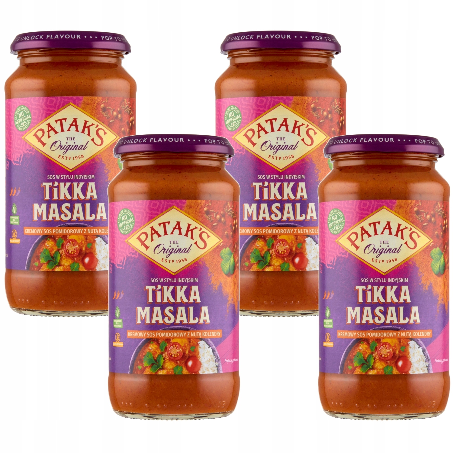 

Patak's Tikka Masala Kremowy sos kolendra 4 x 450g