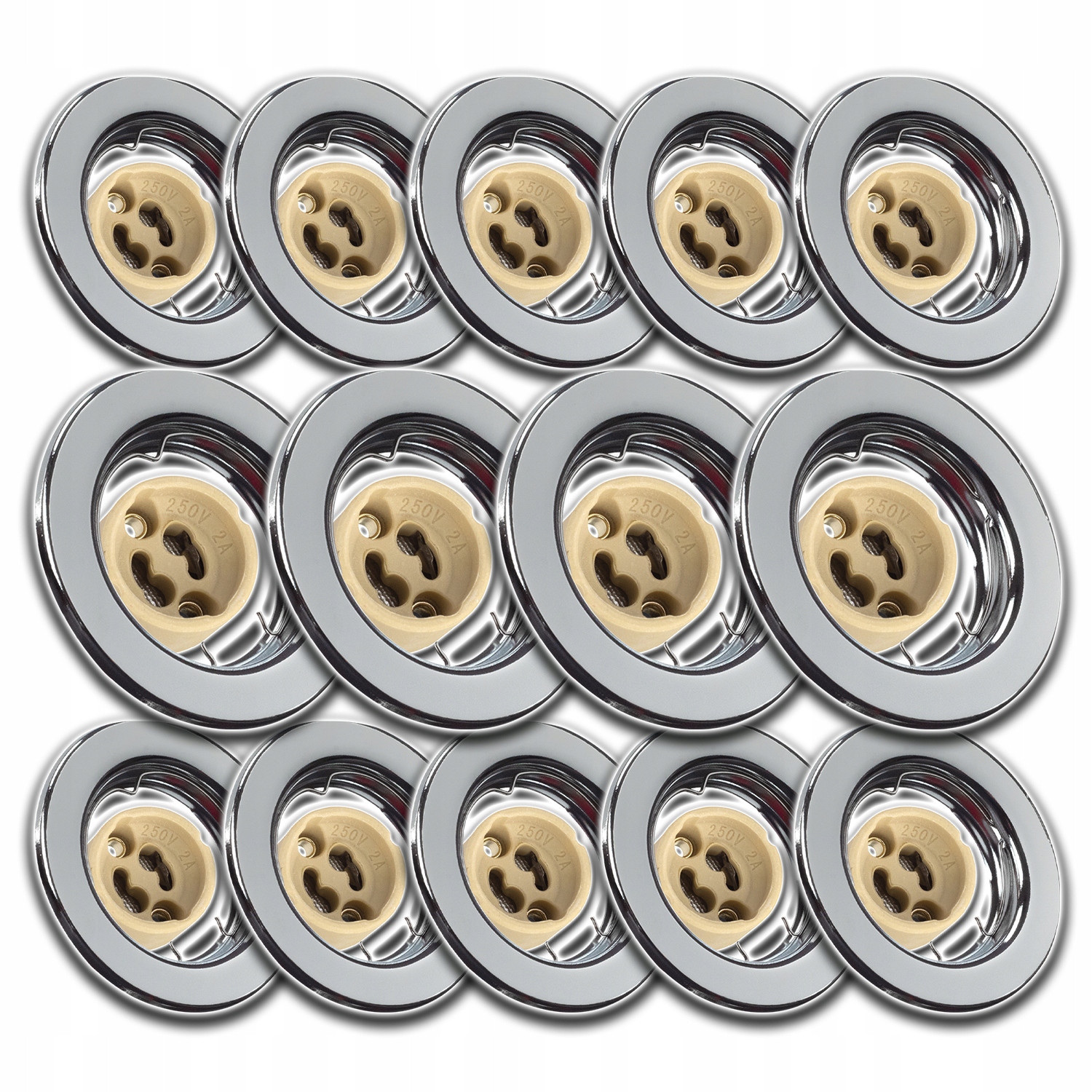 14x Stropní Svítidlo Halogen Led Lampa 1,5W Neutrální Očko Chrom