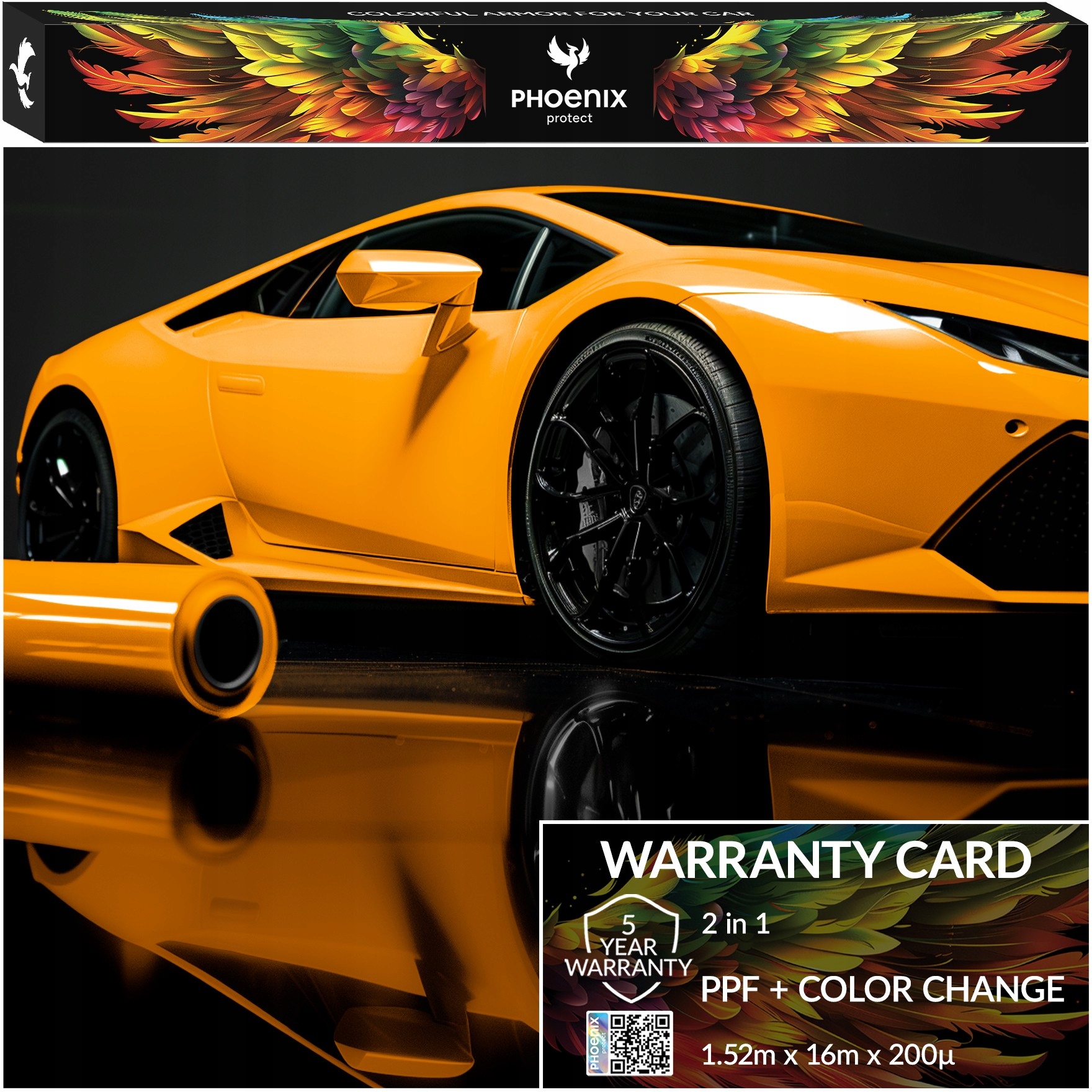 Farebná fólia Ppf Phoenix Protect Zmena farby auta Gloss McLaren Orange